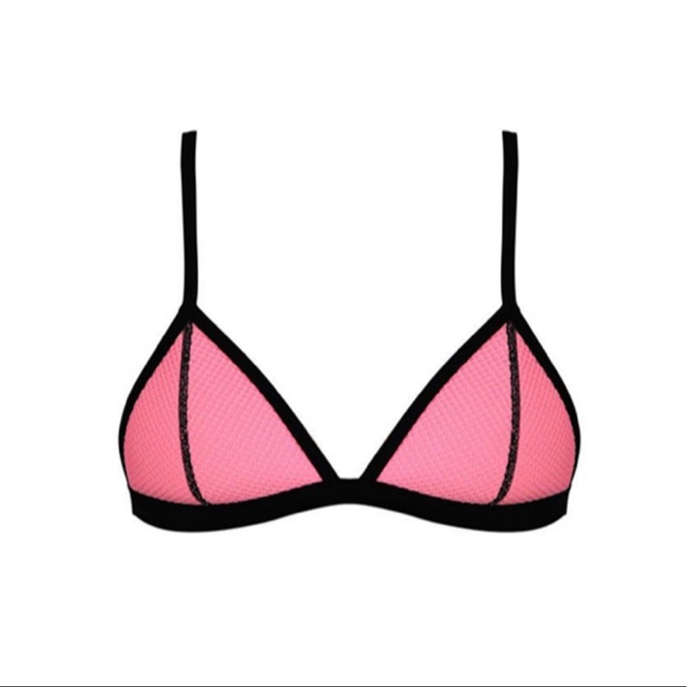 TRIANGL Black Pink Neon Crush Bikini Top